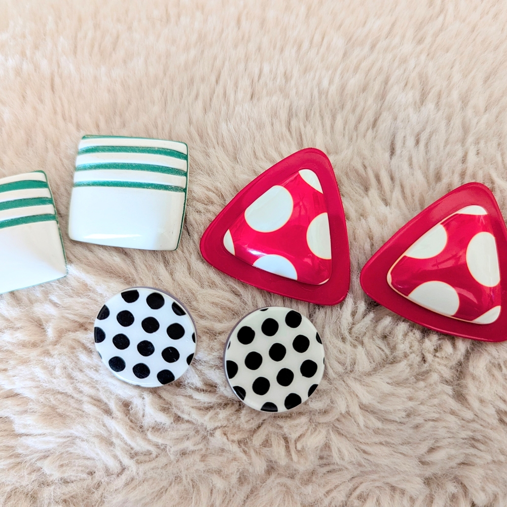 Vintage Earrings Set Of 3